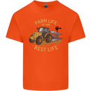 Farming Farm Life is the Best Life Farmer Mens Cotton T-Shirt Tee Top Orange