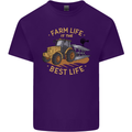 Farming Farm Life is the Best Life Farmer Mens Cotton T-Shirt Tee Top Purple