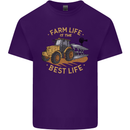 Farming Farm Life is the Best Life Farmer Mens Cotton T-Shirt Tee Top Purple