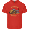 Farming Farm Life is the Best Life Farmer Mens Cotton T-Shirt Tee Top Red