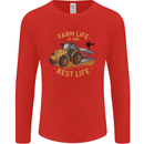 Farming Farm Life is the Best Life Farmer Mens Long Sleeve T-Shirt Red