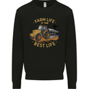 Farming Farm Life is the Best Life Farmer Mens Sweatshirt Jumper Black