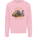 Farming Farm Life is the Best Life Farmer Mens Sweatshirt Jumper Light Pink