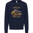 Farming Farm Life is the Best Life Farmer Mens Sweatshirt Jumper Navy Blue