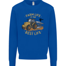 Farming Farm Life is the Best Life Farmer Mens Sweatshirt Jumper Royal Blue