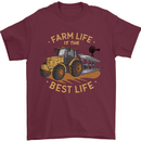 Farming Farm Life is the Best Life Farmer Mens T-Shirt 100% Cotton Maroon