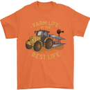 Farming Farm Life is the Best Life Farmer Mens T-Shirt 100% Cotton Orange