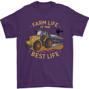 Farming Farm Life is the Best Life Farmer Mens T-Shirt 100% Cotton Purple