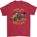 Farming Farm Life is the Best Life Farmer Mens T-Shirt 100% Cotton Red