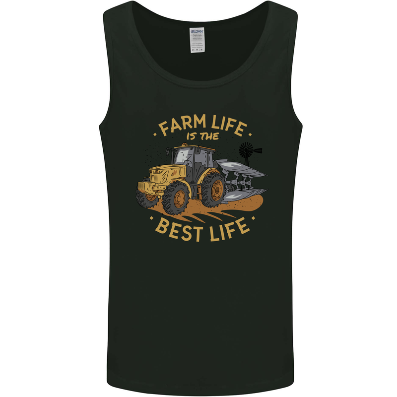 Farming Farm Life is the Best Life Farmer Mens Vest Tank Top Black