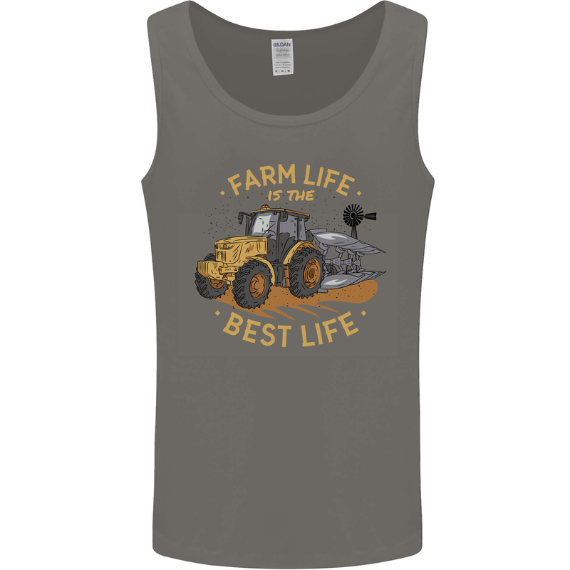 Farming Farm Life is the Best Life Farmer Mens Vest Tank Top Charcoal
