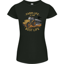 Farming Farm Life is the Best Life Farmer Womens Petite Cut T-Shirt Black