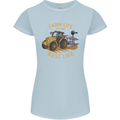 Farming Farm Life is the Best Life Farmer Womens Petite Cut T-Shirt Light Blue