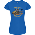 Farming Farm Life is the Best Life Farmer Womens Petite Cut T-Shirt Royal Blue
