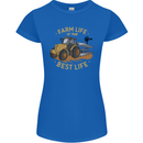 Farming Farm Life is the Best Life Farmer Womens Petite Cut T-Shirt Royal Blue