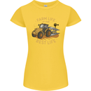 Farming Farm Life is the Best Life Farmer Womens Petite Cut T-Shirt Yellow