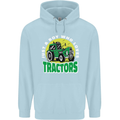 Farming Just a Boy Who Loves Tractors Childrens Kids Hoodie Light Blue