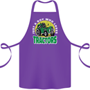 Farming Just a Boy Who Loves Tractors Cotton Apron 100% Organic Purple