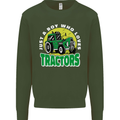 Farming Just a Boy Who Loves Tractors Kids Sweatshirt Jumper Forest Green