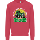 Farming Just a Boy Who Loves Tractors Kids Sweatshirt Jumper Heliconia