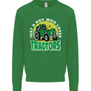 Farming Just a Boy Who Loves Tractors Kids Sweatshirt Jumper Irish Green
