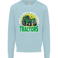Farming Just a Boy Who Loves Tractors Kids Sweatshirt Jumper Light Blue