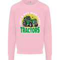 Farming Just a Boy Who Loves Tractors Kids Sweatshirt Jumper Light Pink
