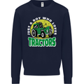 Farming Just a Boy Who Loves Tractors Kids Sweatshirt Jumper Navy Blue