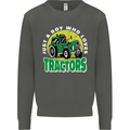Farming Just a Boy Who Loves Tractors Kids Sweatshirt Jumper Storm Grey