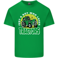 Farming Just a Boy Who Loves Tractors Kids T-Shirt Childrens Irish Green