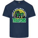 Farming Just a Boy Who Loves Tractors Kids T-Shirt Childrens Navy Blue