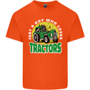 Farming Just a Boy Who Loves Tractors Kids T-Shirt Childrens Orange