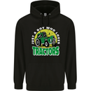 Farming Just a Boy Who Loves Tractors Mens 80% Cotton Hoodie Black