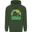 Farming Just a Boy Who Loves Tractors Mens 80% Cotton Hoodie Forest Green