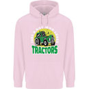 Farming Just a Boy Who Loves Tractors Mens 80% Cotton Hoodie Light Pink