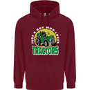 Farming Just a Boy Who Loves Tractors Mens 80% Cotton Hoodie Maroon
