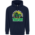 Farming Just a Boy Who Loves Tractors Mens 80% Cotton Hoodie Navy Blue