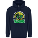 Farming Just a Boy Who Loves Tractors Mens 80% Cotton Hoodie Navy Blue