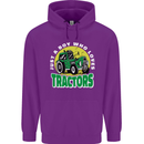 Farming Just a Boy Who Loves Tractors Mens 80% Cotton Hoodie Purple
