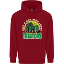 Farming Just a Boy Who Loves Tractors Mens 80% Cotton Hoodie Red