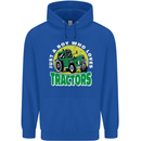 Farming Just a Boy Who Loves Tractors Mens 80% Cotton Hoodie Royal Blue