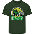 Farming Just a Boy Who Loves Tractors Mens Cotton T-Shirt Tee Top Forest Green