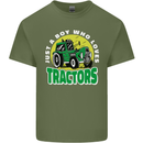 Farming Just a Boy Who Loves Tractors Mens Cotton T-Shirt Tee Top Military Green