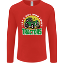 Farming Just a Boy Who Loves Tractors Mens Long Sleeve T-Shirt Red