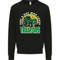 Farming Just a Boy Who Loves Tractors Mens Sweatshirt Jumper Black