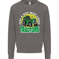 Farming Just a Boy Who Loves Tractors Mens Sweatshirt Jumper Charcoal
