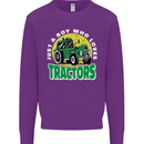 Farming Just a Boy Who Loves Tractors Mens Sweatshirt Jumper Purple