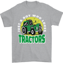 Farming Just a Boy Who Loves Tractors Mens T-Shirt 100% Cotton Sports Grey