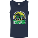 Farming Just a Boy Who Loves Tractors Mens Vest Tank Top Navy Blue