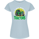 Farming Just a Boy Who Loves Tractors Womens Petite Cut T-Shirt Light Blue